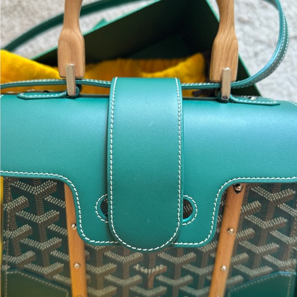 Goyard Teal and Brown Satchel - Picture 6 of 11